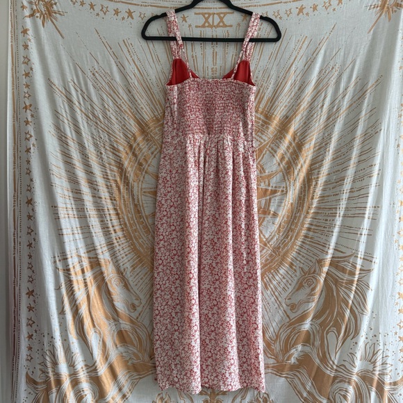 Abercrombie & Fitch Cinch Front Midi Dress red size Small Tall - Picture 5 of 6